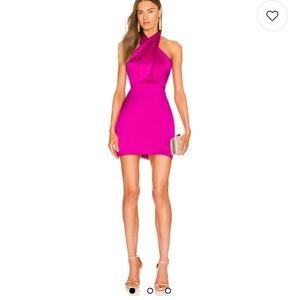 Amanda Uprichard Mezcal Dress in dark hot pink